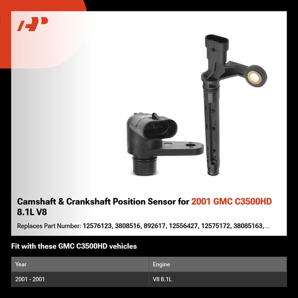 Camshaft & Crankshaft Position Sensor for 2001 GMC C3500HD 8.1L V8