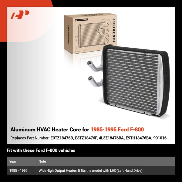 Aluminum HVAC Heater Core for 1985-1995 Ford F-800
