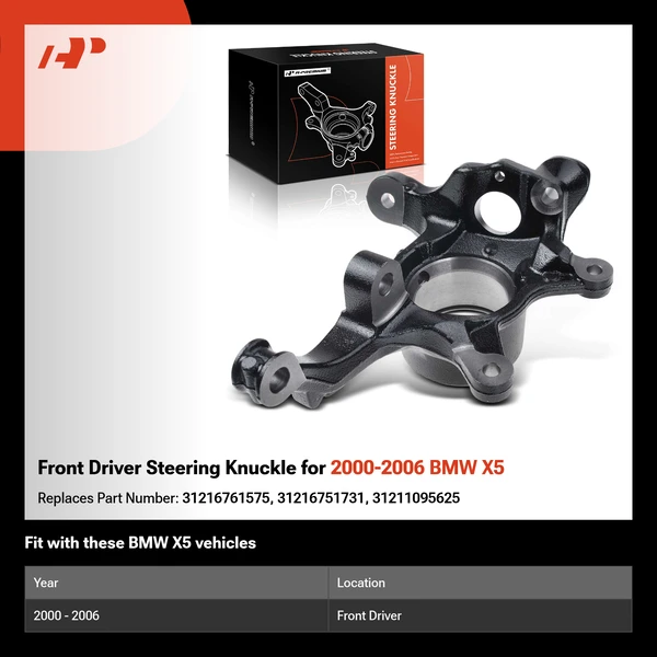 Front Driver Steering Knuckle for 2000-2006 BMW X5