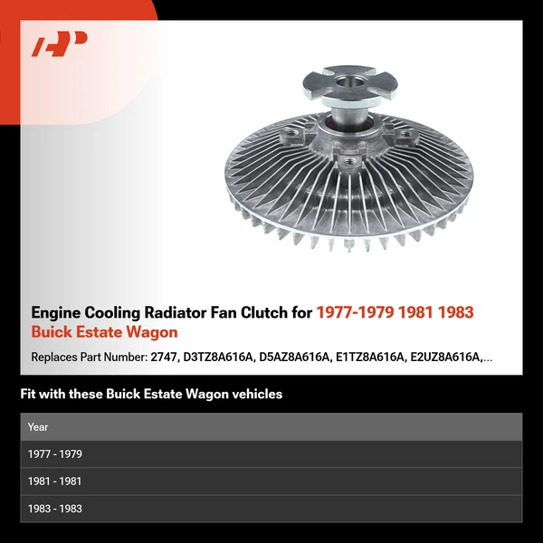 Engine Cooling Radiator Fan Clutch for 1977-1979 1981 1983 Buick Estate Wagon