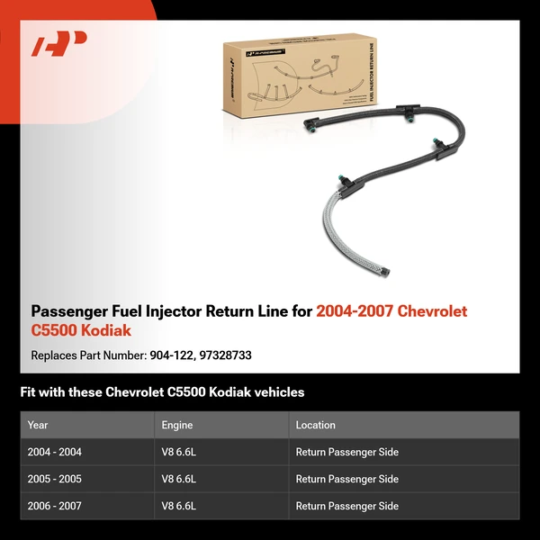 Passenger Fuel Injector Return Line for 2004-2007 Chevrolet C5500 Kodiak