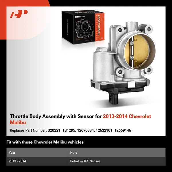 Throttle Body Assembly with Sensor for 2013-2014 Chevrolet Malibu