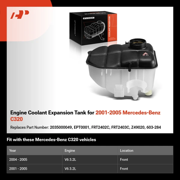 Engine Coolant Expansion Tank for 2001-2005 Mercedes-Benz C320