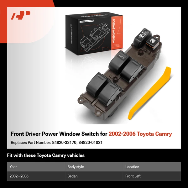 Front Driver Power Window Switch for 2002-2006 Toyota Camry