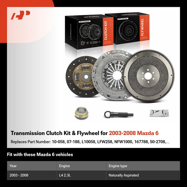 Transmission Clutch Kit & Flywheel for 2003-2008 Mazda 6