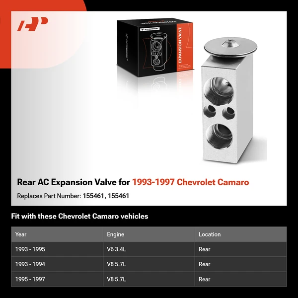 Rear AC Expansion Valve for 1993-1997 Chevrolet Camaro