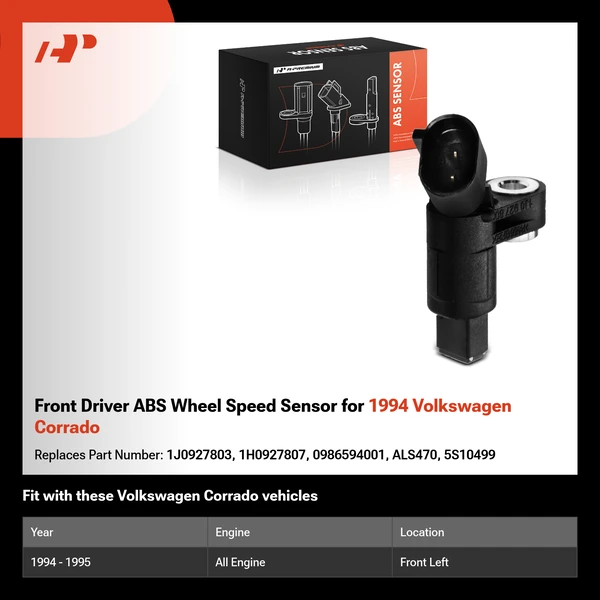 Front Driver ABS Wheel Speed Sensor for 1994 Volkswagen Corrado