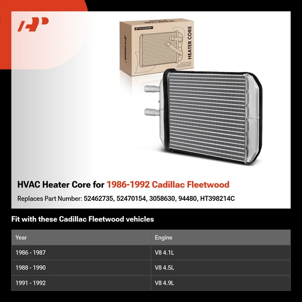 HVAC Heater Core for 1986-1992 Cadillac Fleetwood