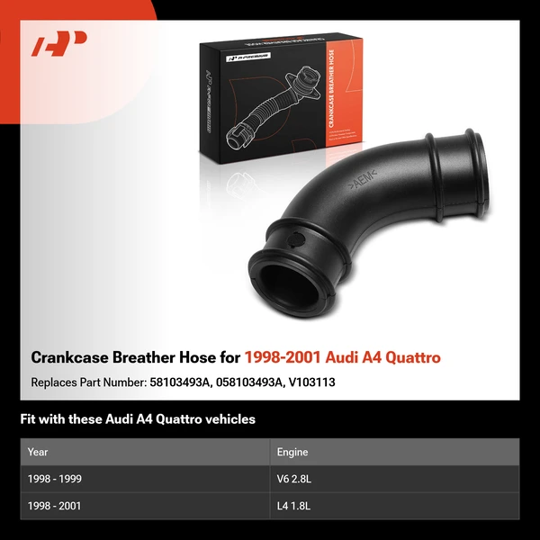 Crankcase Breather Hose for 1998-2001 Audi A4 Quattro