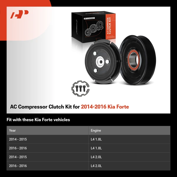 AC Compressor Clutch Kit for 2014-2016 Kia Forte