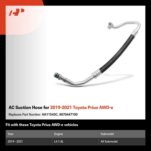 AC Suction Hose for 2019-2021 Toyota Prius AWD-e