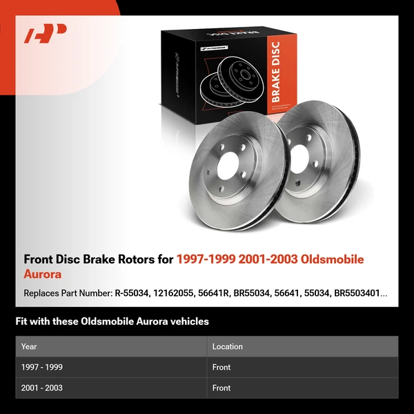 Front Disc Brake Rotors for 1997-1999 2001-2003 Oldsmobile Aurora