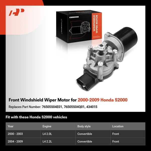 Front Windshield Wiper Motor for 2000-2009 Honda S2000