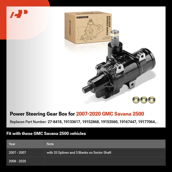 Power Steering Gear Box for 2007-2020 GMC Savana 2500