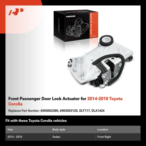 Front Passenger Door Lock Actuator for 2014-2018 Toyota Corolla