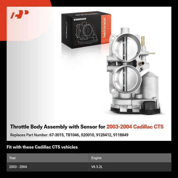 Throttle Body Assembly with Sensor for 2003-2004 Cadillac CTS