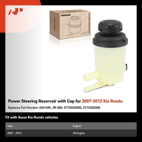 Power Steering Reservoir with Cap for 2007-2012 Kia Rondo