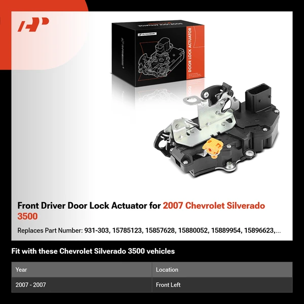 Front Driver Door Lock Actuator for 2007 Chevrolet Silverado 3500