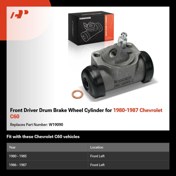 Front Driver Drum Brake Wheel Cylinder for 1980-1987 Chevrolet C60