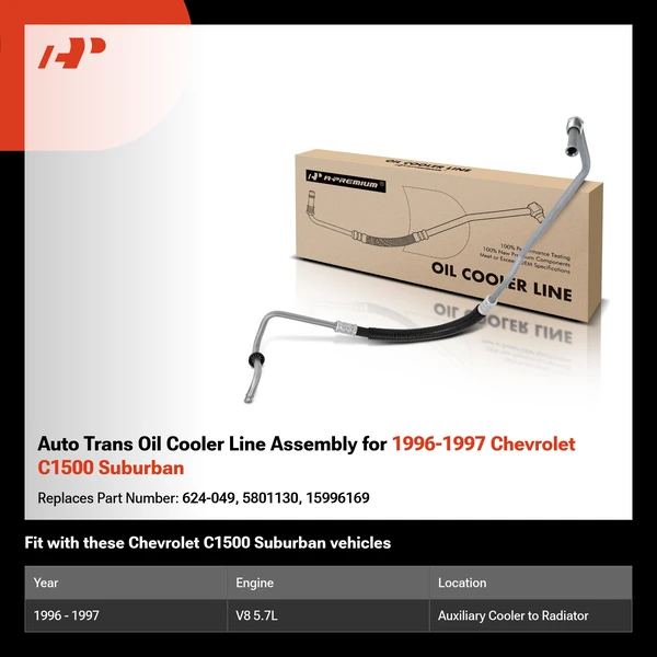 Auto Trans Oil Cooler Line Assembly for 1996-1997 Chevrolet C1500 Suburban
