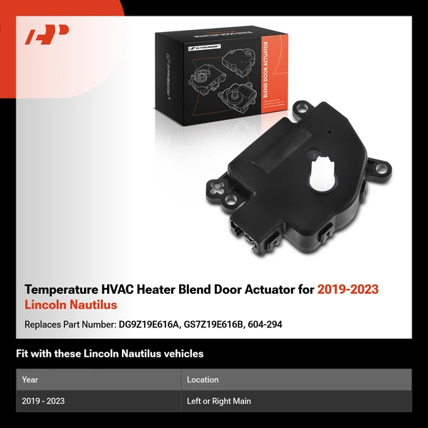 Temperature HVAC Heater Blend Door Actuator for 2019-2023 Lincoln Nautilus