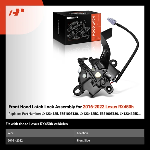 Front Hood Latch Lock Assembly for 2016-2022 Lexus RX450h