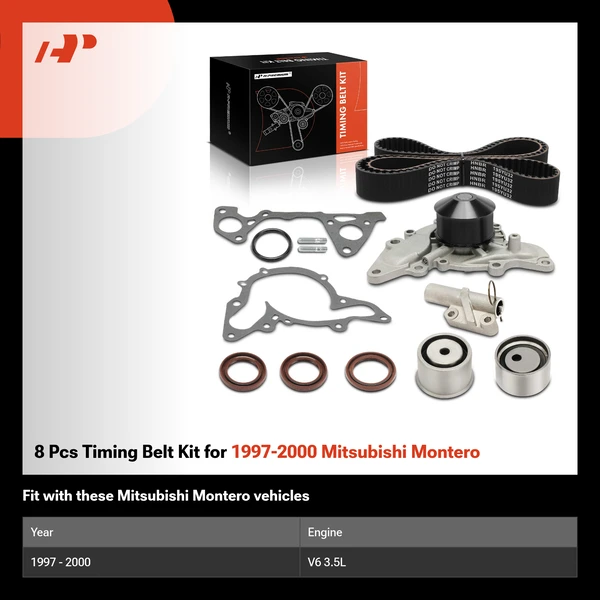 8 Pcs Timing Belt Kit for 1997-2000 Mitsubishi Montero