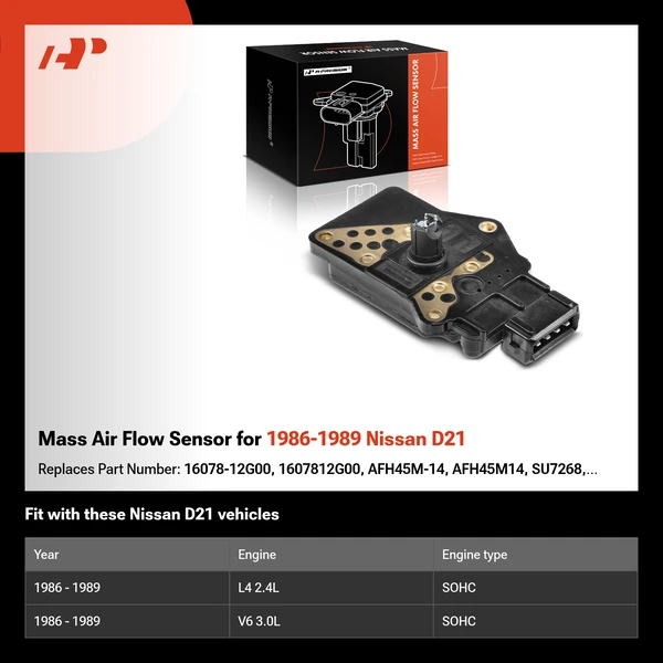 Mass Air Flow Sensor for 1986-1989 Nissan D21