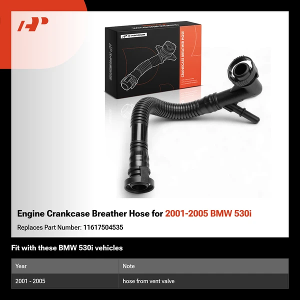 Engine Crankcase Breather Hose for 2001-2005 BMW 530i