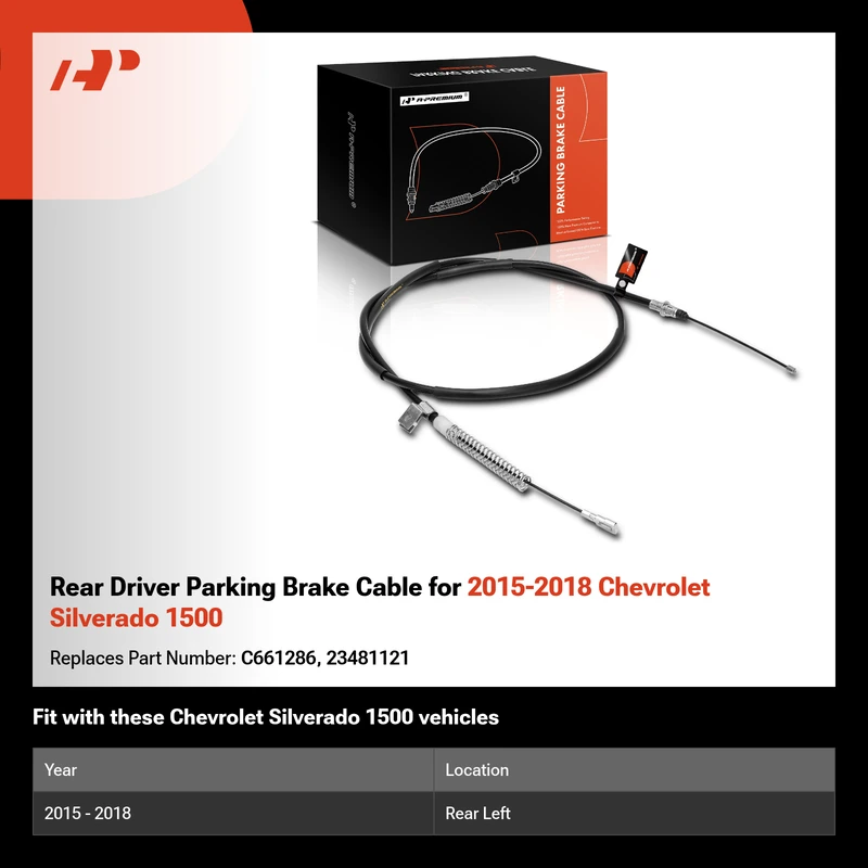 Rear Driver Parking Brake Cable for 2015-2018 Chevrolet Silverado 1500
