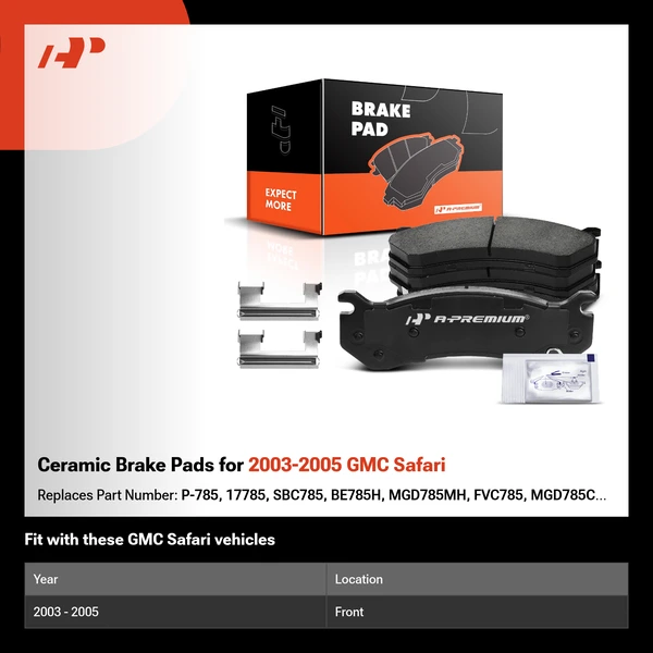 Ceramic Brake Pads for 2003-2005 GMC Safari
