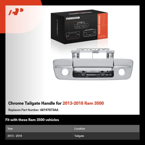 Chrome Tailgate Handle for 2013-2018 Ram 3500