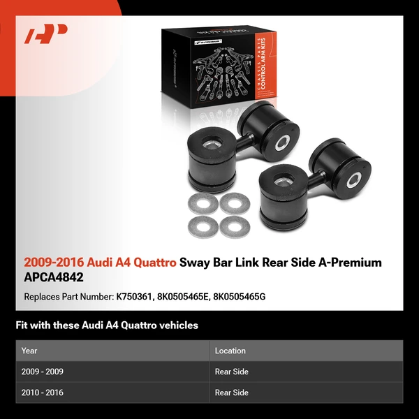 2009-2016 Audi A4 Quattro Sway Bar Link Rear Side A-Premium APCA4842