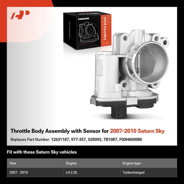 Throttle Body Assembly with Sensor for 2007-2010 Saturn Sky