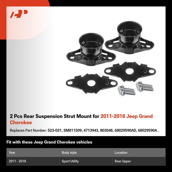 2 Pcs Rear Suspension Strut Mount for 2011-2018 Jeep Grand Cherokee