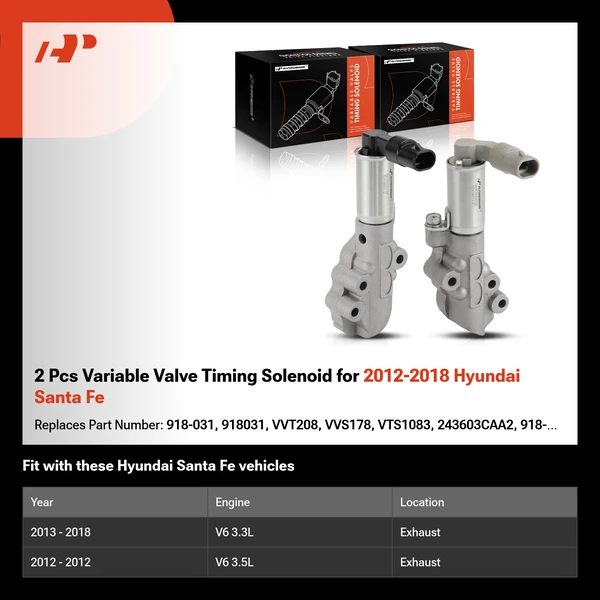 2 Pcs Variable Valve Timing Solenoid for 2012-2018 Hyundai Santa Fe