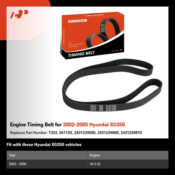 Engine Timing Belt for 2002-2005 Hyundai XG350