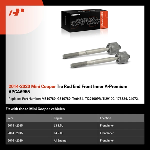 2014-2020 Mini Cooper Tie Rod End Front Inner A-Premium APCA6955