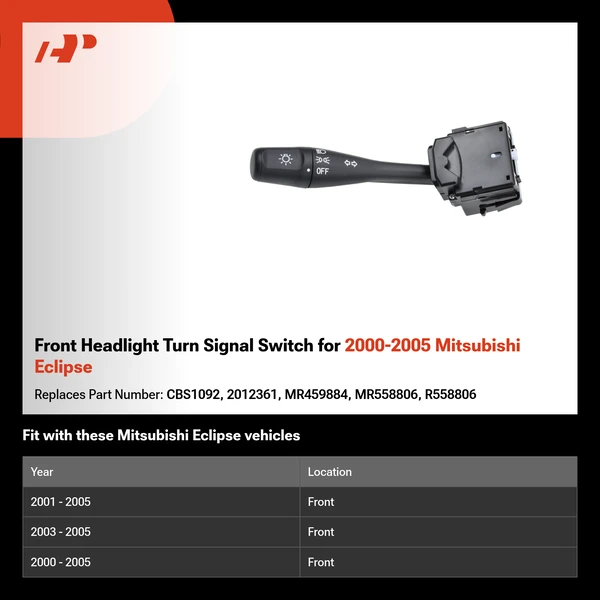 Front Headlight Turn Signal Switch for 2000-2005 Mitsubishi Eclipse