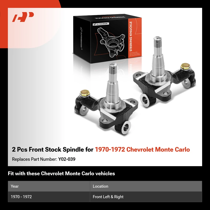 2 Pcs Front Stock Spindle for 1970-1972 Chevrolet Monte Carlo