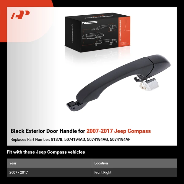 Black Exterior Door Handle for 2007-2017 Jeep Compass