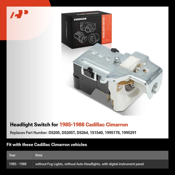Headlight Switch for 1985-1988 Cadillac Cimarron