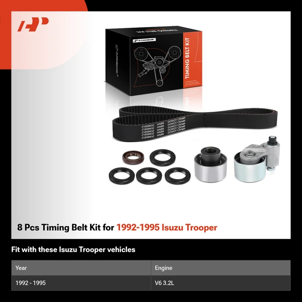 8 Pcs Timing Belt Kit for 1992-1995 Isuzu Trooper