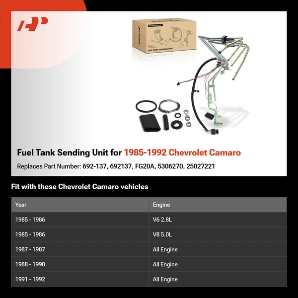 Fuel Tank Sending Unit for 1985-1992 Chevrolet Camaro
