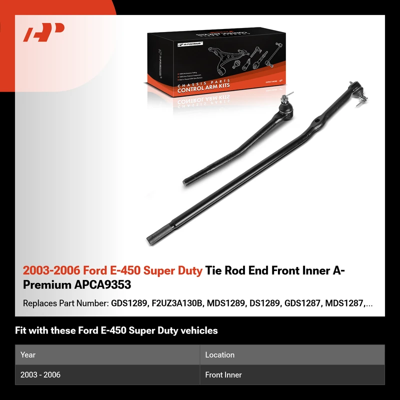 2003-2006 Ford E-450 Super Duty Tie Rod End Front Inner A-Premium APCA9353