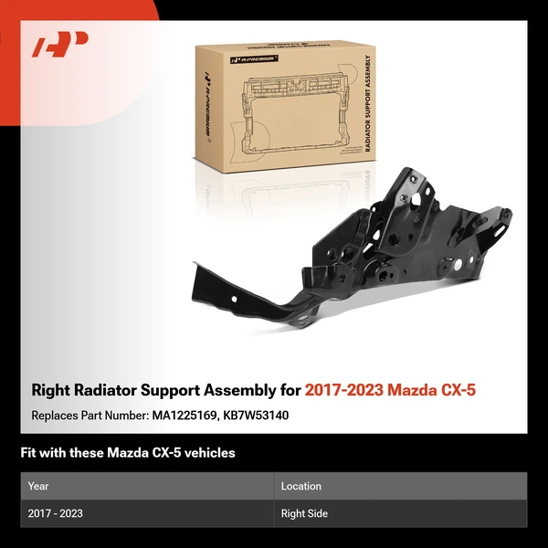 Right Radiator Support Assembly for 2017-2023 Mazda CX-5