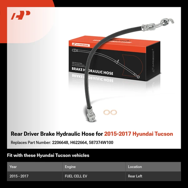 Rear Driver Brake Hydraulic Hose for 2015-2017 Hyundai Tucson