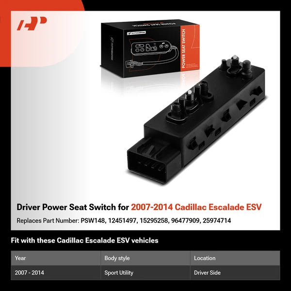 Driver Power Seat Switch for 2007-2014 Cadillac Escalade ESV