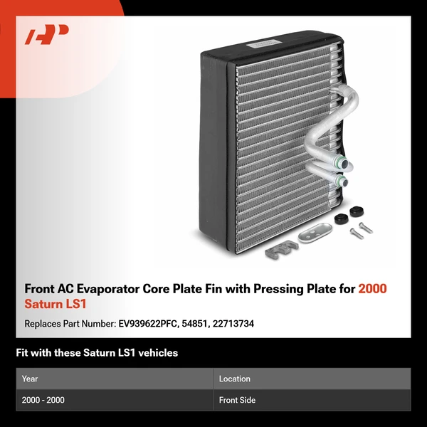 Front AC Evaporator Core Plate Fin with Pressing Plate for 2000 Saturn LS1