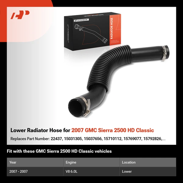 Lower Radiator Hose for 2007 GMC Sierra 2500 HD Classic